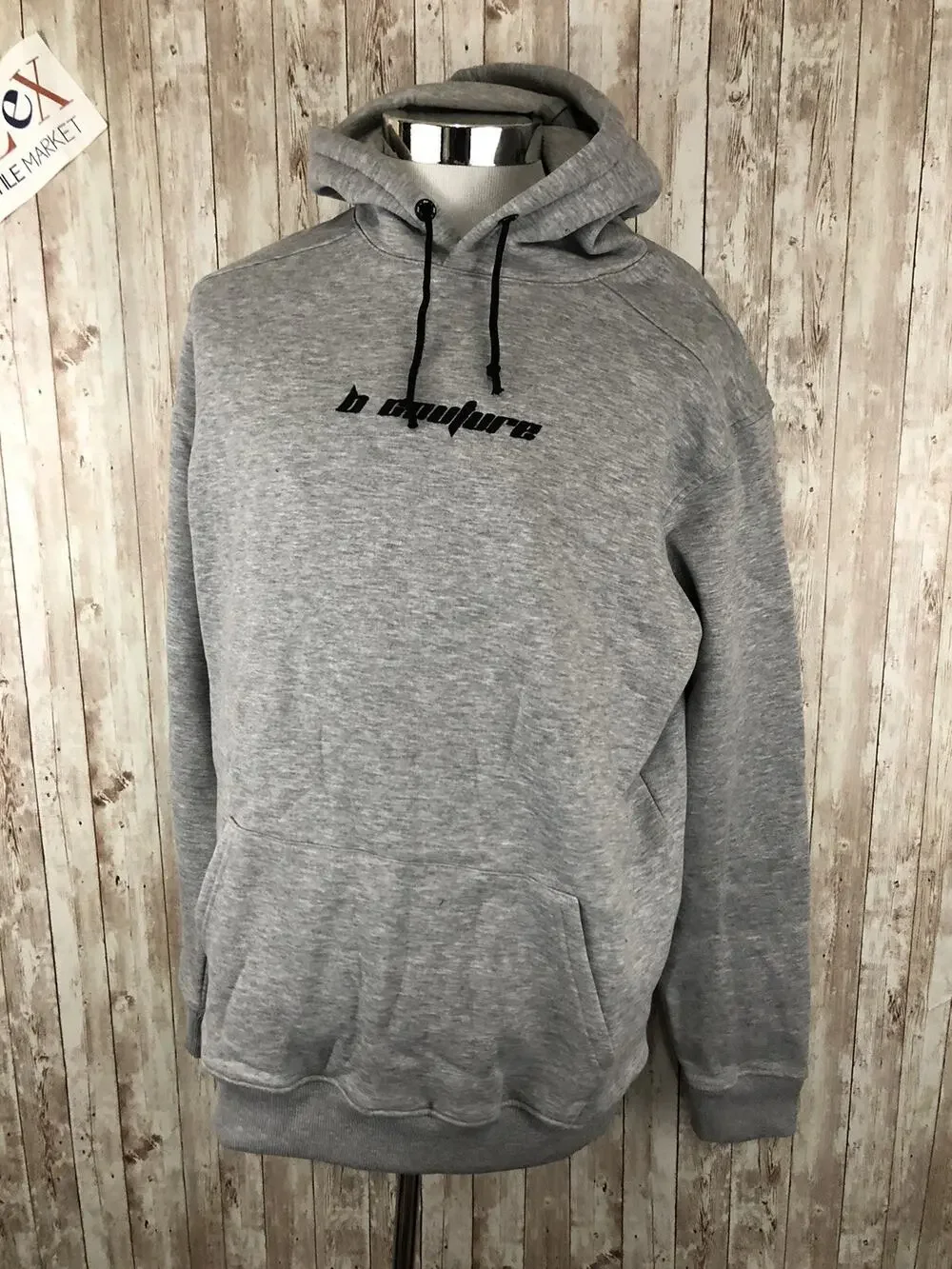 B Couture London Hoodie Mens Extra Large Sweatshirt England Gray N121